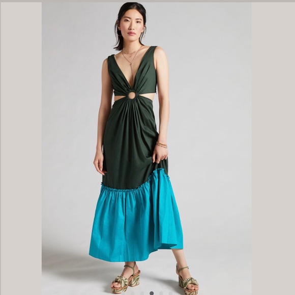 Anthropologie Dresses & Skirts - NWT Anthropologie Geisha Designs Flounced Sleeveless Cut-Out Maxi Dress 14